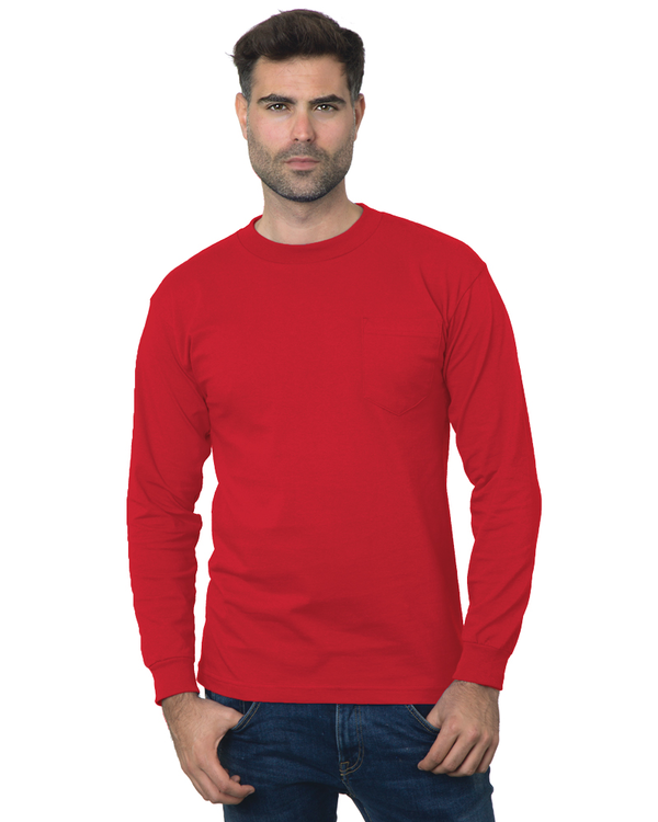 Bayside Unisex Union-Made Long Sleeve Pocket T-Shirt - Bayside 3055