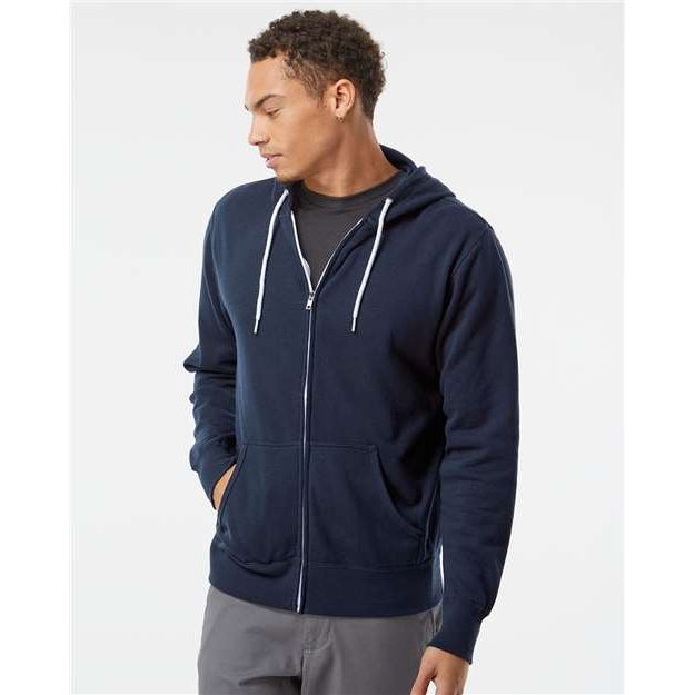 Independent Trading Co. Lightweight Full-Zip Hooded Sweatshirt - Independent Trading Co. AFX90UNZ Independent Trading Co. Classic Navy XS