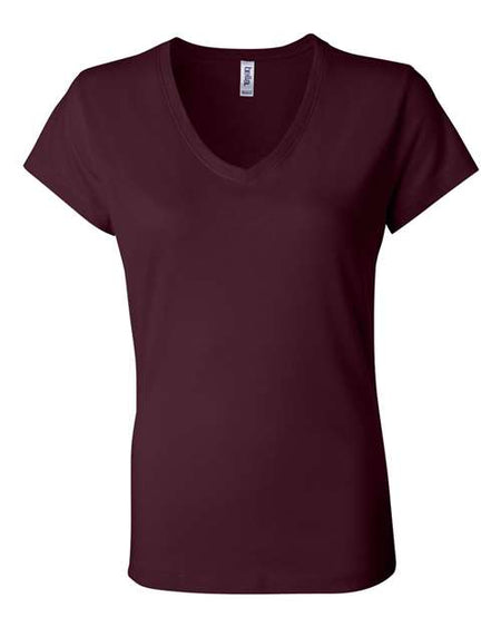 BELLA + CANVAS Women’s Jersey V-Neck Tee - BELLA + CANVAS 6005 BELLA + CANVAS Maroon S