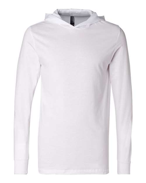 BELLA + CANVAS Jersey Hooded Long Sleeve Tee - BELLA + CANVAS 3512 BELLA + CANVAS White XS