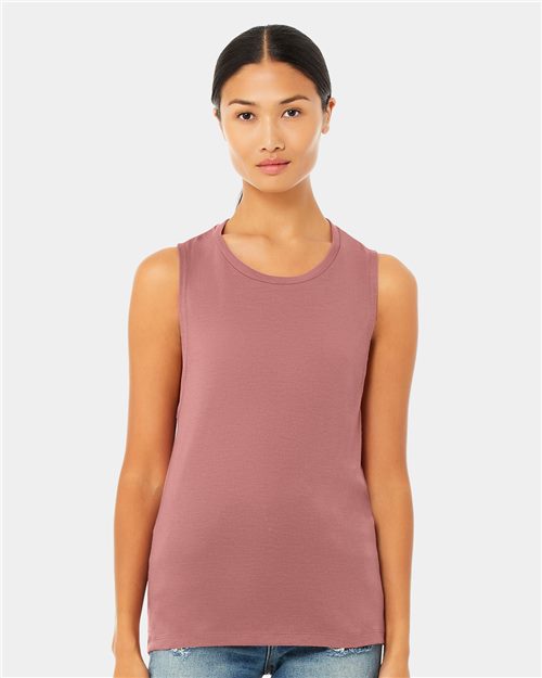 BELLA + CANVAS Women's Flowy Scoop Muscle Tank - Asphalt Slub - BELLA + CANVAS 8803 BELLA + CANVAS