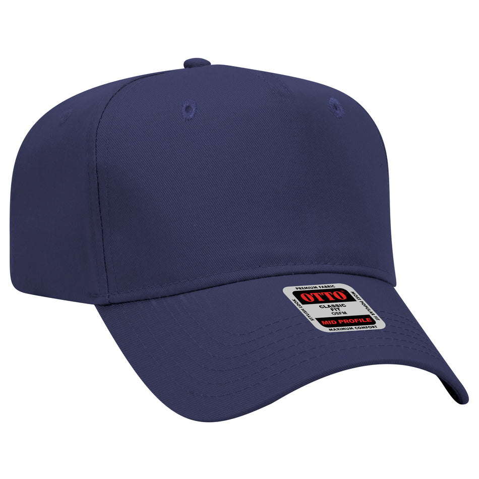 OTTO CAP 5 Panel Mid Profile Baseball Cap OTTO 31-069 Otto Cap 004 - Navy OSFM - Adult