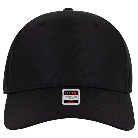 OTTO CAP 5 Panel Mid Profile Style Baseball Cap OTTO 31-1 Otto Cap 003 - Black OSFM - Adult