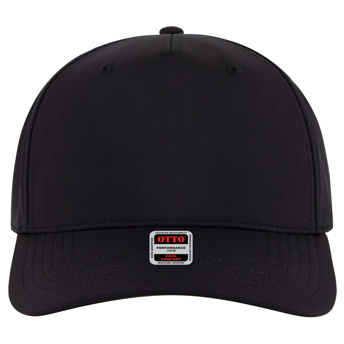 OTTO CAP 5 Panel Mid Profile Style Baseball Cap OTTO 31-1 Otto Cap 003B - Black OSFM - Adult