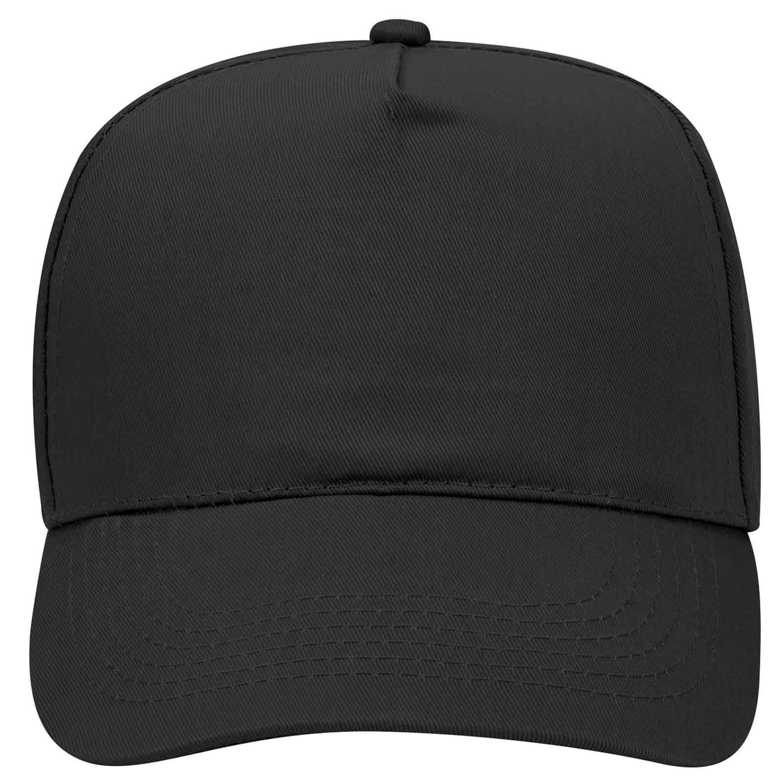 OTTO CAP 5 Panel Mid Profile Baseball Cap OTTO 31-1060 Otto Cap 003 - Black OSFM - Adult