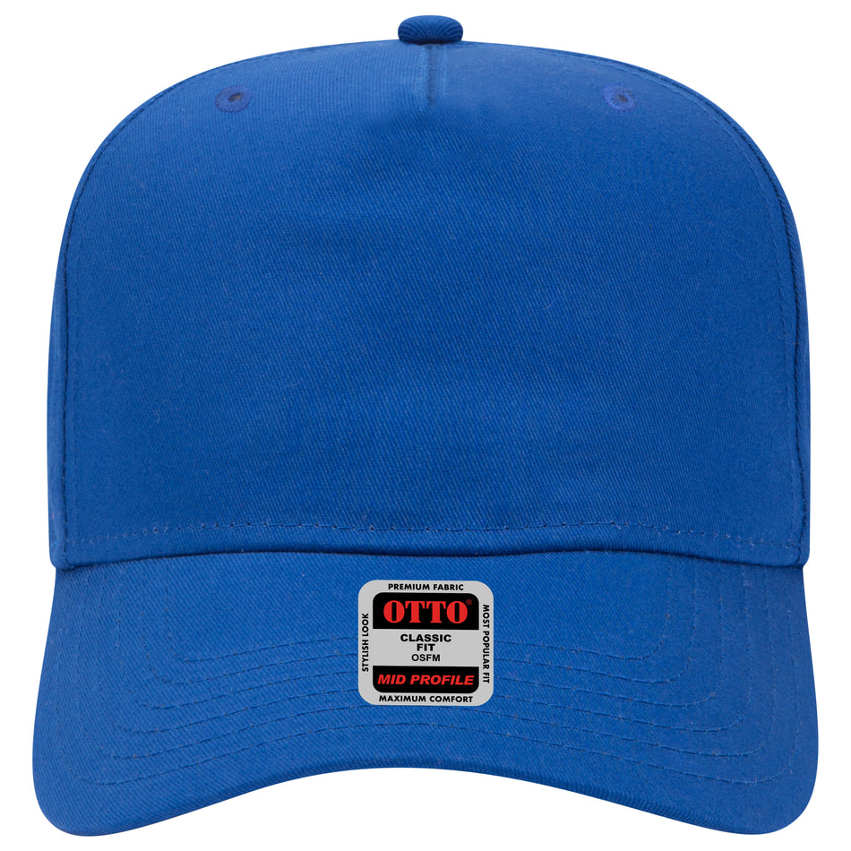 OTTO CAP 5 Panel Mid Profile Baseball Cap OTTO 31-538 Otto Cap 001 - Royal OSFM - Adult