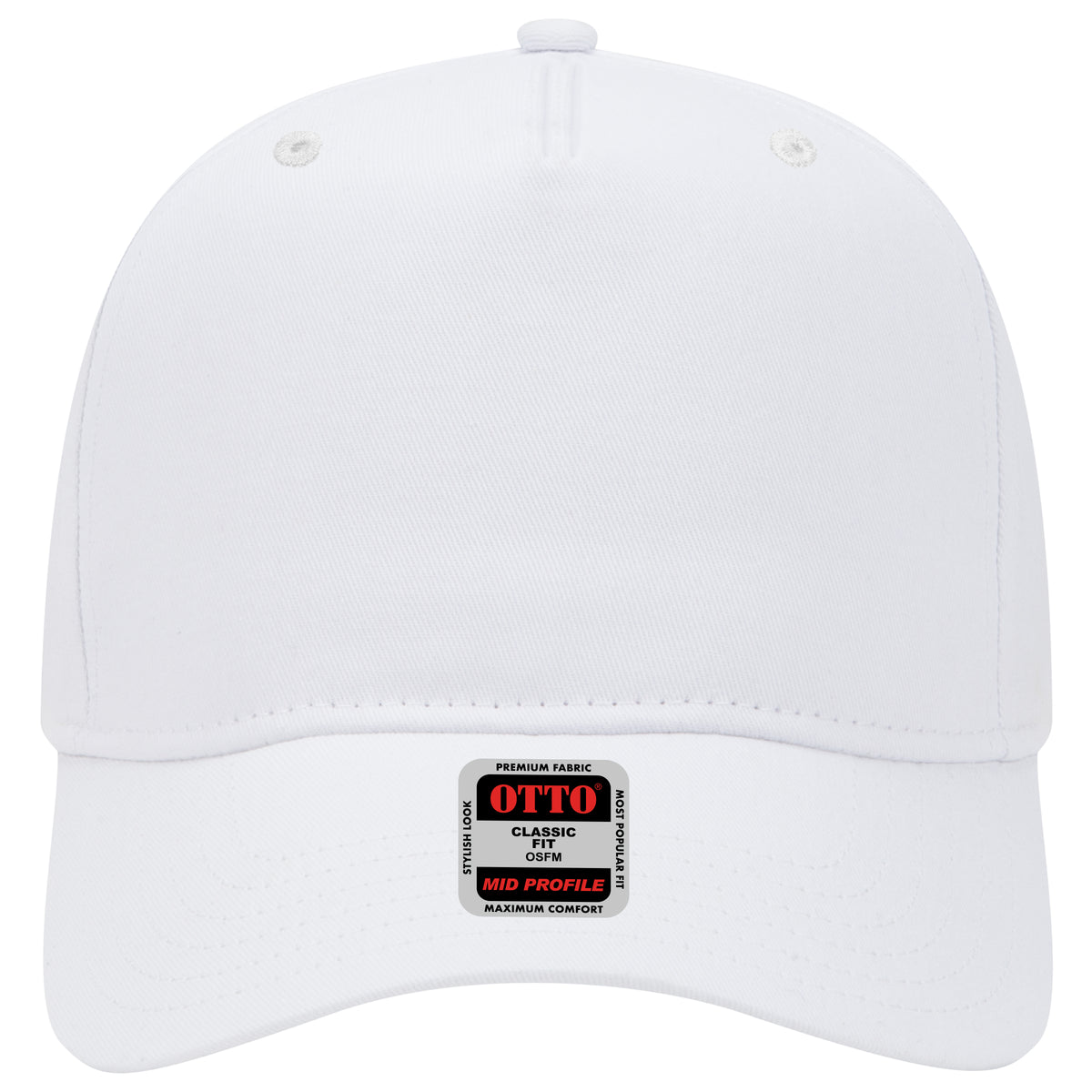 OTTO CAP 5 Panel Mid Profile Baseball Cap OTTO 31-538 Otto Cap 016 - White OSFM - Adult