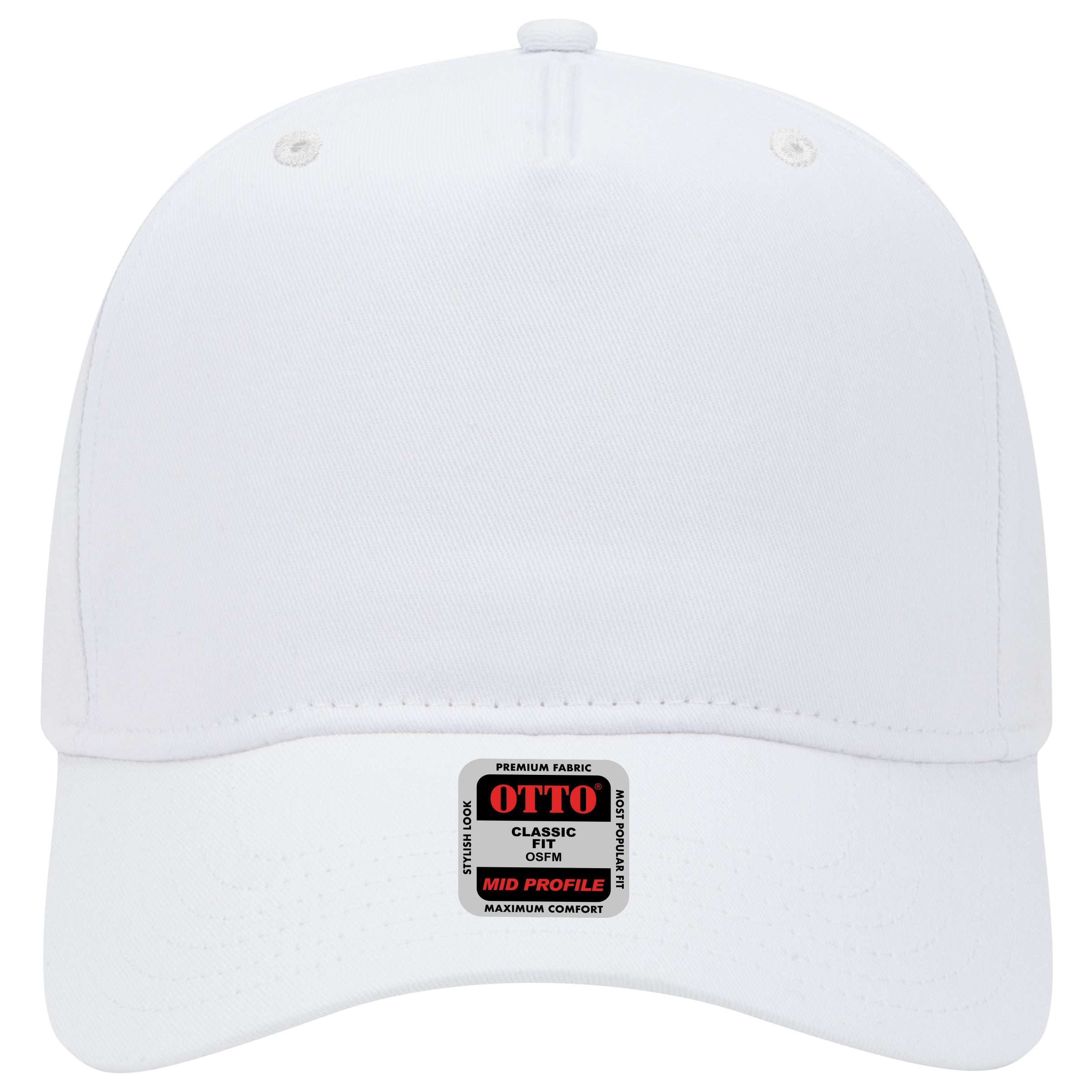 OTTO CAP 5 Panel Mid Profile Baseball Cap OTTO 31-538 Otto Cap 016 - White OSFM - Adult