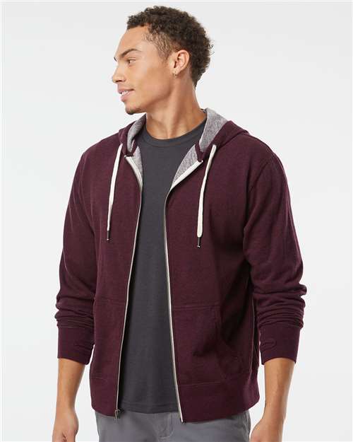 Independent Trading Co. Unisex Heathered French Terry Full-Zip Hooded Sweatshirt - Independent Trading Co. PRM90HTZ