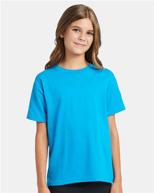 Hanes Ecosmart™ Youth T-Shirt - Teal - Hanes 5370 Hanes