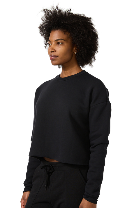 Royal Apparel 3112 Women's Fashion Fleece Crop - Black