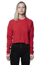 Royal Apparel 3112 Women's Fashion Fleece Crop - Red