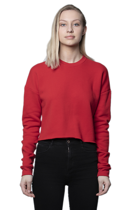 Royal Apparel 3112 Women's Fashion Fleece Crop - Red