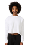 Royal Apparel 3112 Women's Fashion Fleece Crop - White