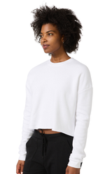 Royal Apparel 3112 Women's Fashion Fleece Crop - White