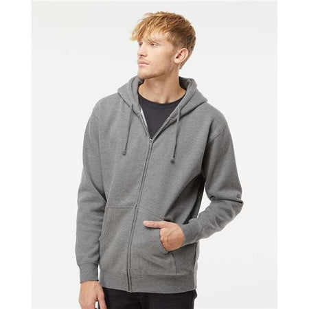 Independent Trading Co. Heavyweight Full-Zip Hooded Sweatshirt - Independent Trading Co. IND4000Z Independent Trading Co. Gunmetal Heather XS