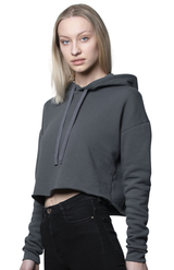 Royal Apparel 3118 Women's Fashion Fleece Crop Hoodie - Asphalt