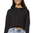 Royal Apparel 3118 Women's Fashion Fleece Crop Hoodie - Black