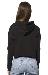 Royal Apparel 3118 Women's Fashion Fleece Crop Hoodie - Black