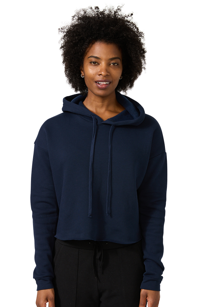Royal Apparel 3118 Women's Fashion Fleece Crop Hoodie - Navy