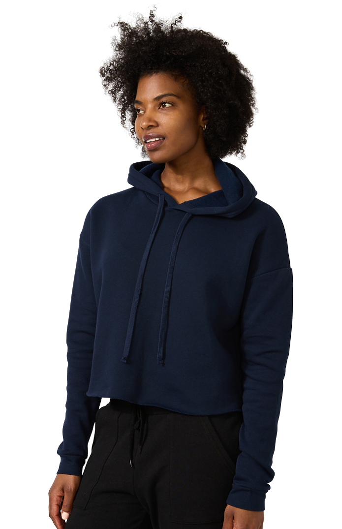 Royal Apparel 3118 Women's Fashion Fleece Crop Hoodie - Navy