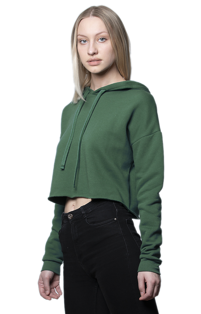 Royal Apparel 3118 Women's Fashion Fleece Crop Hoodie - 50/50 Pine