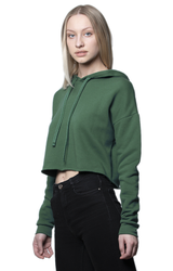 Royal Apparel 3118 Women's Fashion Fleece Crop Hoodie - 50/50 Pine
