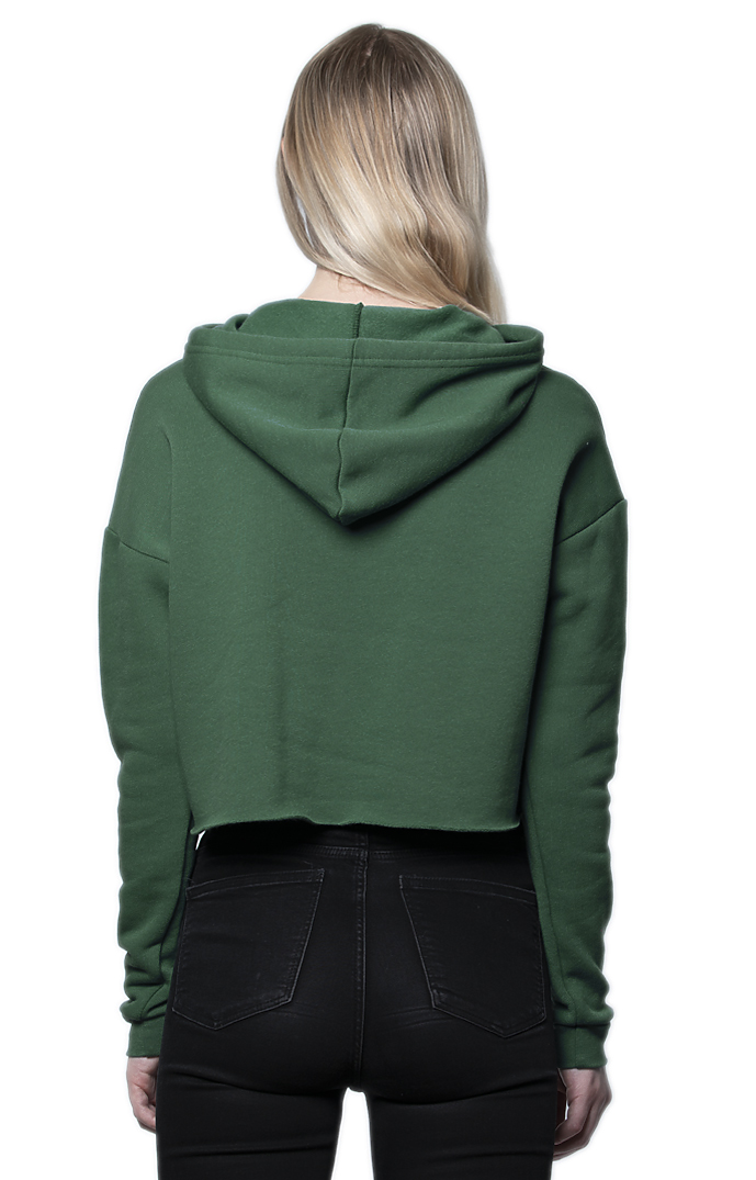 Royal Apparel 3118 Women's Fashion Fleece Crop Hoodie - 50/50 Pine