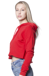 Royal Apparel 3118 Women's Fashion Fleece Crop Hoodie - Red
