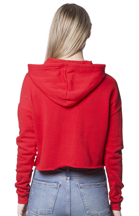 Royal Apparel 3118 Women's Fashion Fleece Crop Hoodie - Red