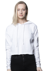 Royal Apparel 3118 Women's Fashion Fleece Crop Hoodie - White