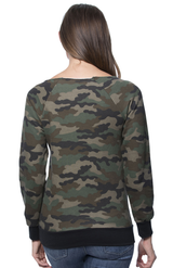 Royal Apparel 3120CMO Women's Camo Fleece Raglan Sweatshirt - Camo