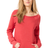 Royal Apparel 3120 Womens Fashion Fleece Raglan Pouch Pocket - Heather True Red