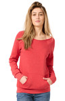 Royal Apparel 3120 Womens Fashion Fleece Raglan Pouch Pocket - Heather True Red