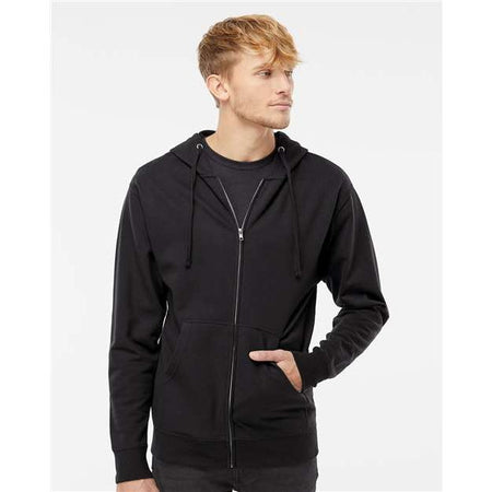 Independent Trading Co. Midweight Full-Zip Hooded Sweatshirt - Black - Independent Trading Co. SS4500Z Independent Trading Co. Black XS