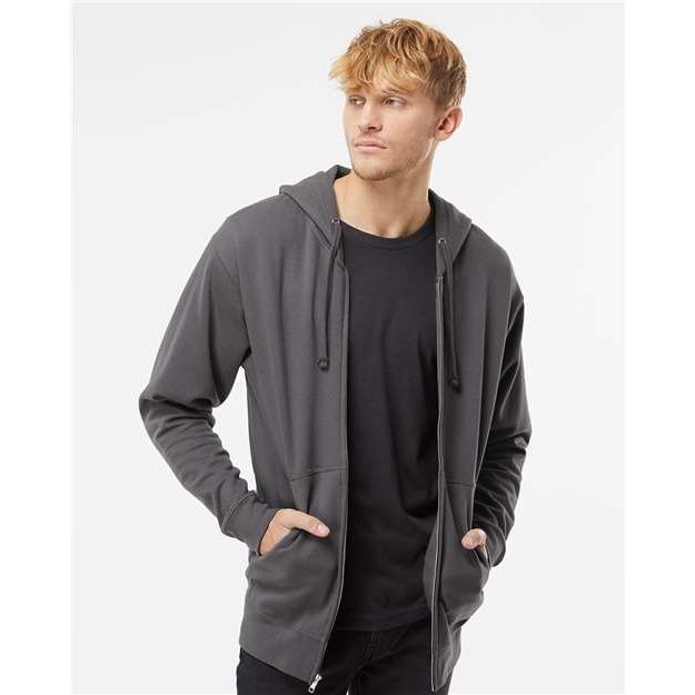 Independent Trading Co. Midweight Full-Zip Hooded Sweatshirt - Charcoal - Independent Trading Co. SS4500Z Independent Trading Co. Charcoal XS