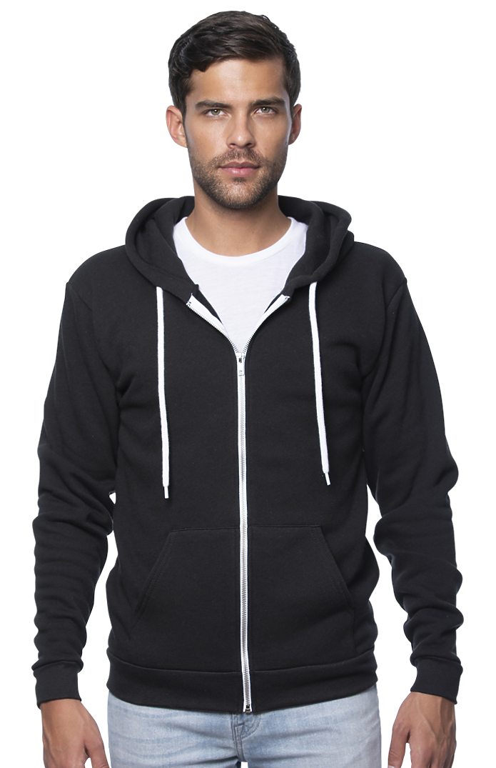 Royal Apparel 3150 Unisex Fashion Fleece Zip Hoodie - Black
