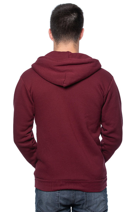Royal Apparel 3150 Unisex Fashion Fleece Zip Hoodie - Burgundy