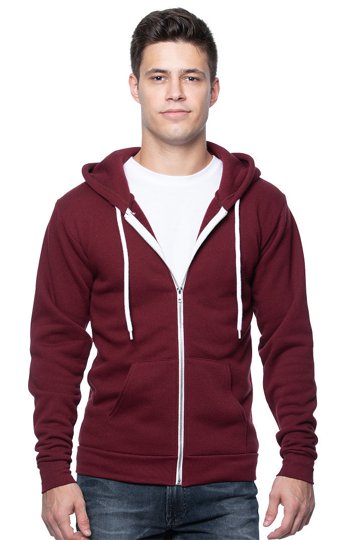 Royal Apparel 3150 Unisex Fashion Fleece Zip Hoodie - Burgundy