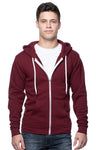 Royal Apparel 3150 Unisex Fashion Fleece Zip Hoodie - Burgundy
