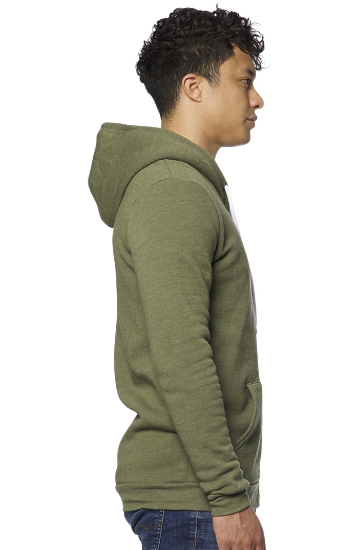 Royal Apparel 3150 Unisex Fashion Fleece Zip Hoodie - Heather Army
