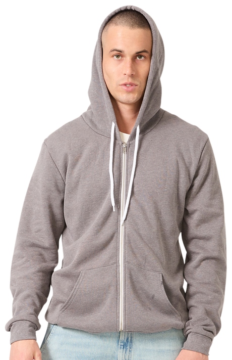 Royal Apparel 3150 Unisex Fashion Fleece Zip Hoodie - Heather Charcoal