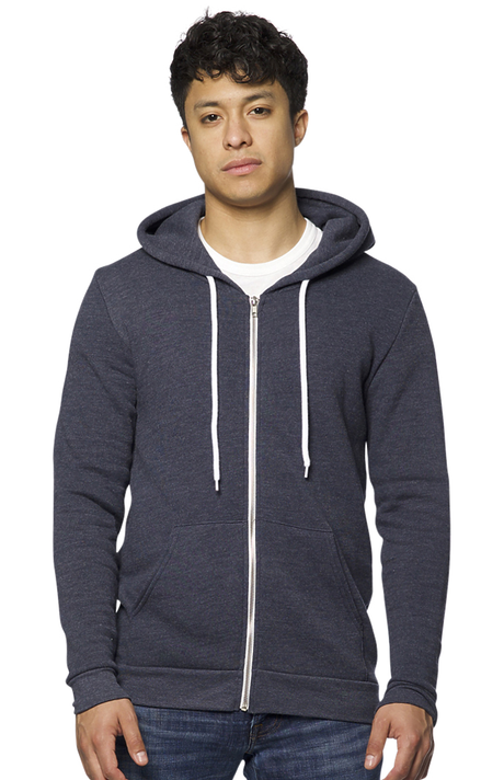 Royal Apparel 3150 Unisex Fashion Fleece Zip Hoodie - Heather Indigo