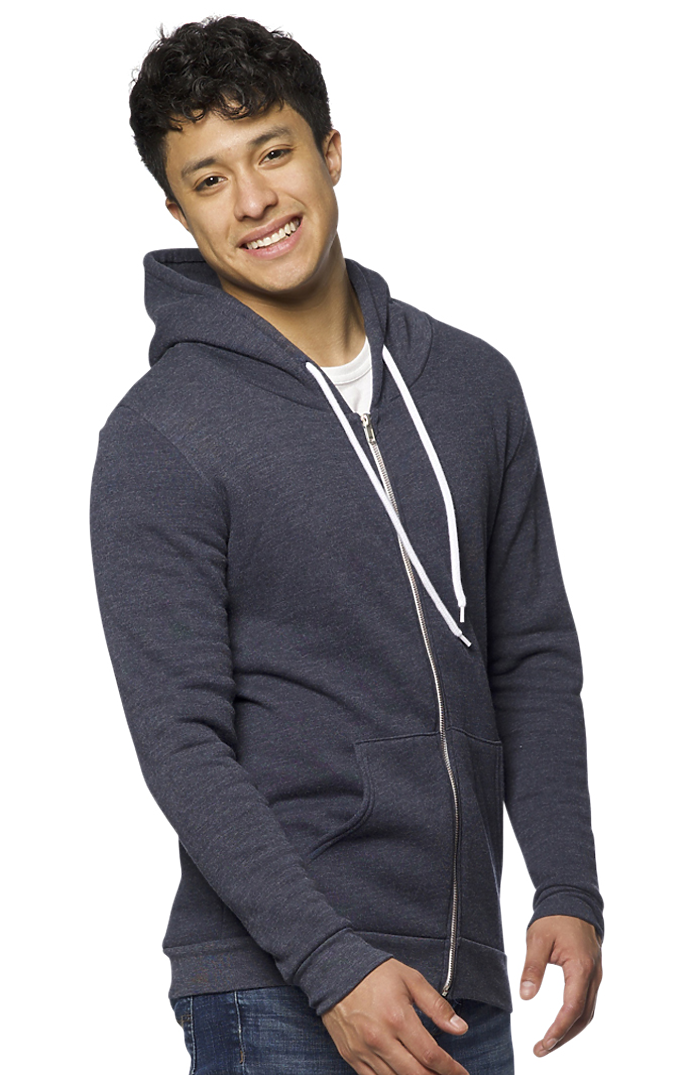 Royal Apparel 3150 Unisex Fashion Fleece Zip Hoodie - Heather Indigo