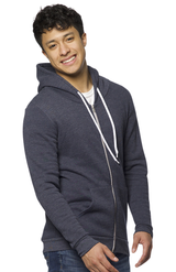 Royal Apparel 3150 Unisex Fashion Fleece Zip Hoodie - Heather Indigo
