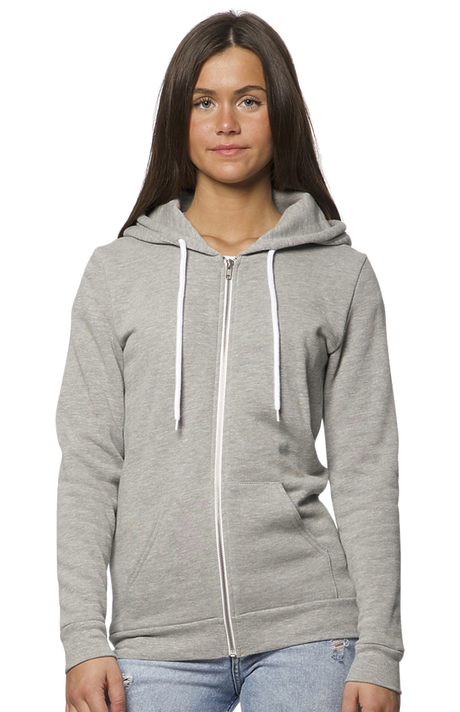 Royal Apparel 3150 Unisex Fashion Fleece Zip Hoodie - Heather Grey