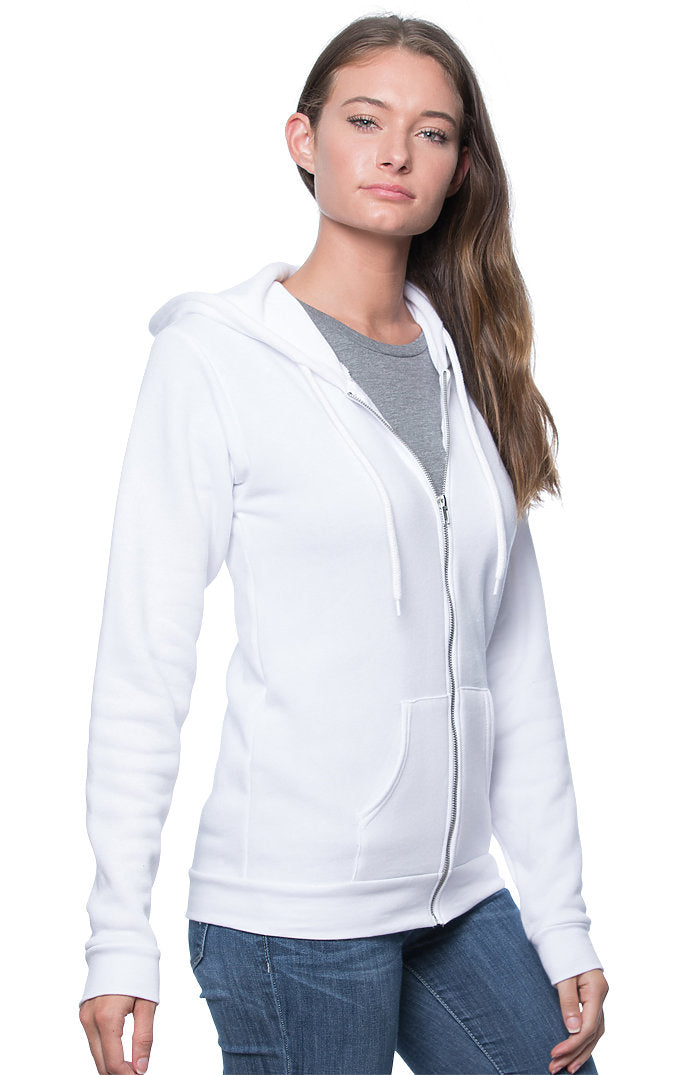 Royal Apparel 3150 Unisex Fashion Fleece Zip Hoodie - White