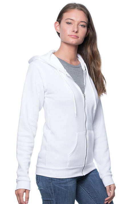 Royal Apparel 3150 Unisex Fashion Fleece Zip Hoodie - White