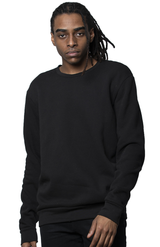 Royal Apparel 3159 Unisex Fashion Fleece Crew Sweatshirt - Black