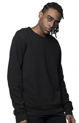 Royal Apparel 3159 Unisex Fashion Fleece Crew Sweatshirt - Black